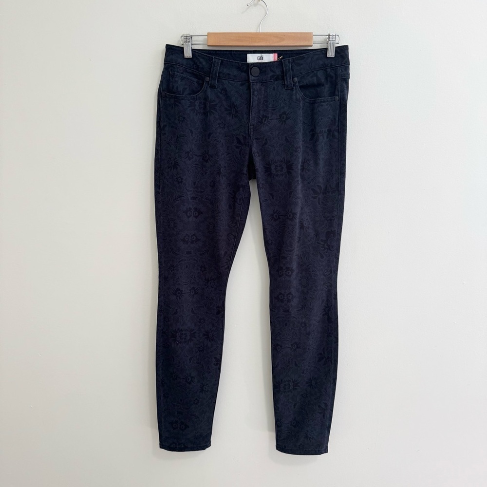 Cabi NWT Black Lace Print Skinny Jeans